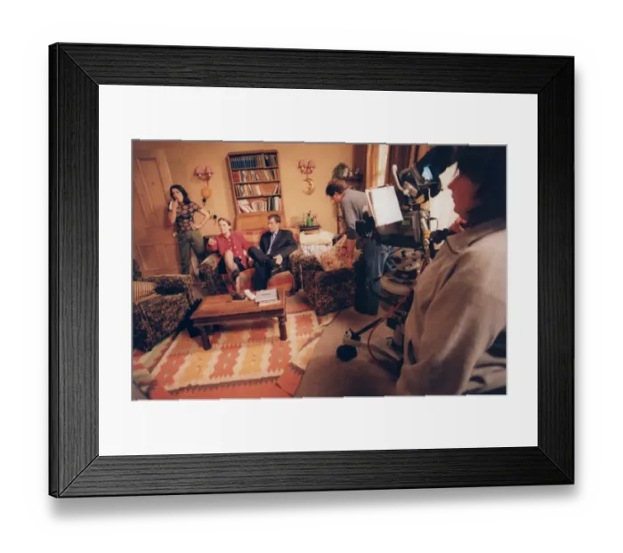 Framed Print : Television Programme - The filming of Channel 5 soap opera Family Affairs in a London