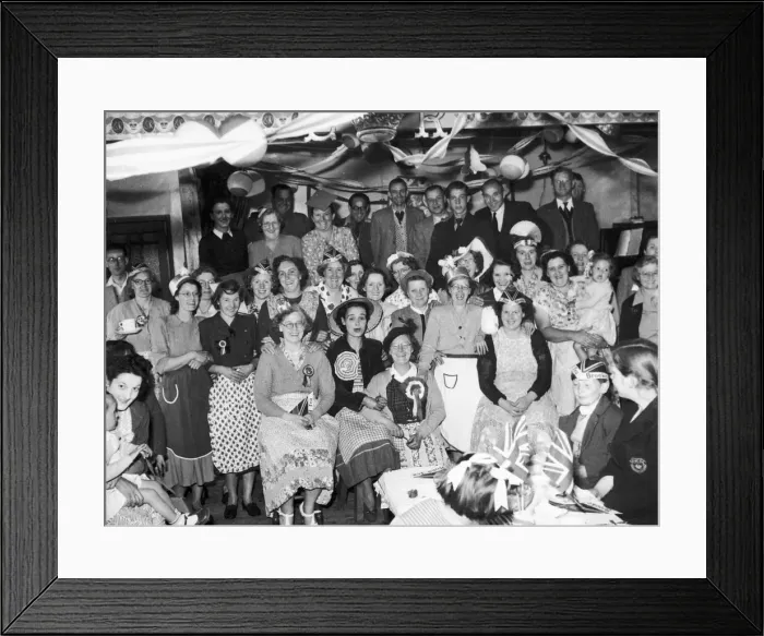 Framed Print : Families get together at the Stockingford Liberal Club to celebrate the Queen Framed Print : Families get together at the Stockingford Liberal Club to celebrate the Queen
