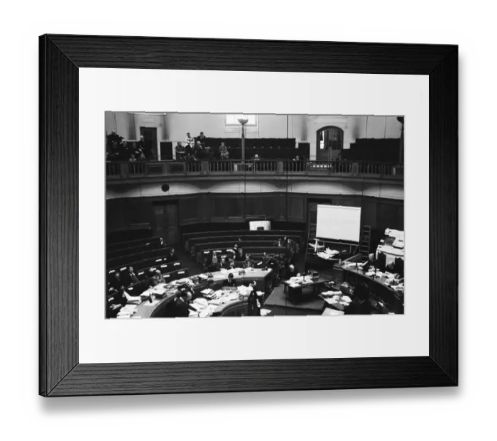 Framed Print : (Picture shows) Inquiry into the Comet crashes held at Church House London Framed Print : (Picture shows) Inquiry into the Comet crashes held at Church House London