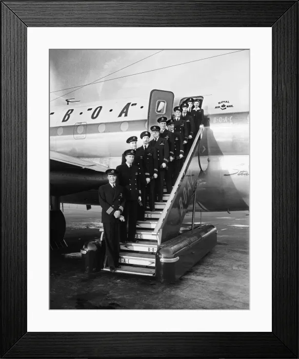 Framed Print : BOCA Crew of Boeing Stratocrusier that will be used for the Queens Royal tour of Framed Print : BOCA Crew of Boeing Stratocrusier that will be used for the Queens Royal tour of
