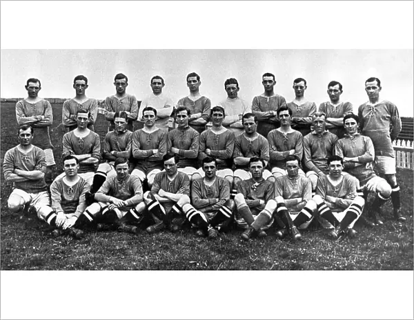Cardiff City football team 1913-1914. Back Row: K. McKenzie, G. West, J. Evans, J