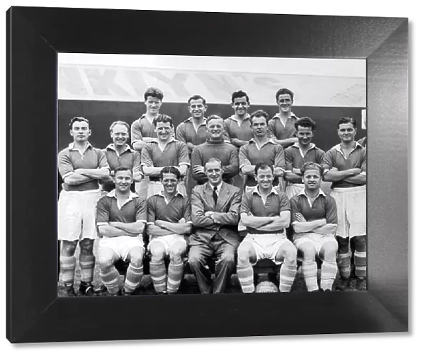 Cardiff City team pose for a group ohotograph before the 1950- 1951 season