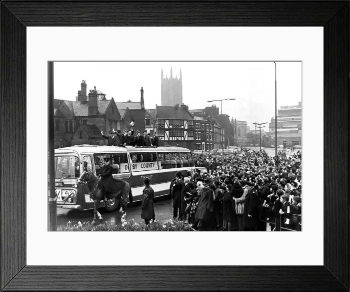 Framed Print : The town salute the Second Division champions Derby County Framed Print : The town salute the Second Division champions Derby County