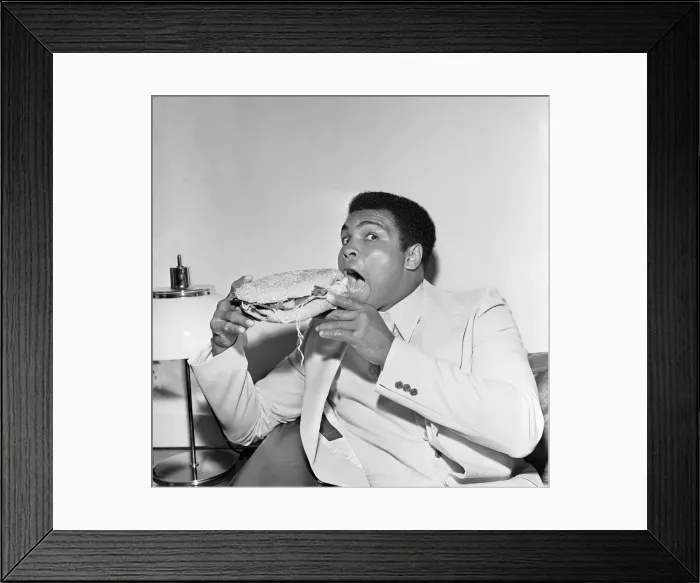 Framed Print : Muhammad Ali the Louisville Lip silenced by a Stottie cake Framed Print : Muhammad Ali the Louisville Lip silenced by a Stottie cake