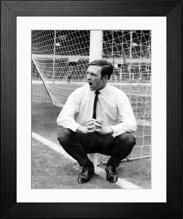 Framed Print : West Bromwich Albion centre forward Jeff Astle test the Wembley pitch before the FA Cup