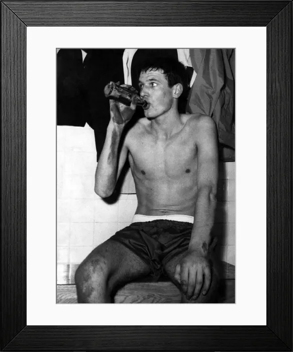 Framed Print : Sixteen year old Cardiff City footballer John Toshack enjoys a celebration drink
