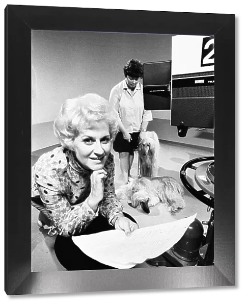 Jean Morton on the set of Women Today at the ATV studios in the Midlands