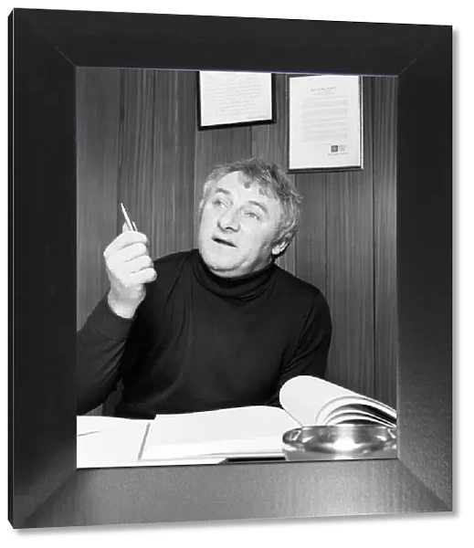 Derby County manager Tommy Docherty in his office at the Baseball Ground 12th