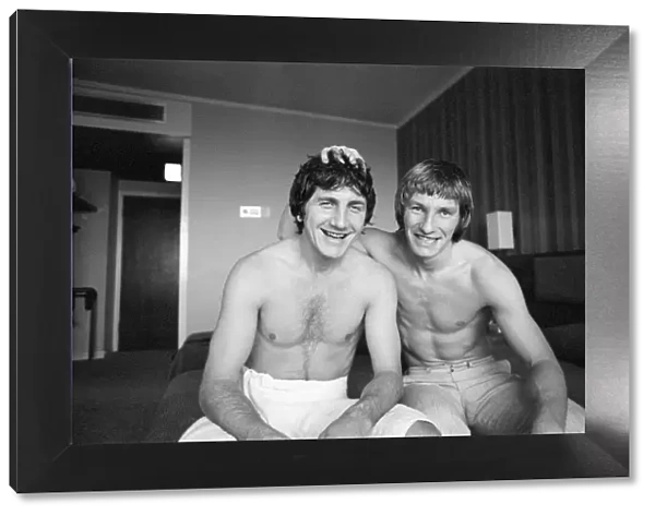 England Derby County footballers Roy McFarland (left) and teammate Colin Todd in their