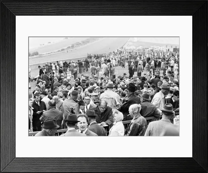 Framed Print : Last day of racing at Lewes Racecourse, East Sussex, Monday 14th September 1964 Framed Print : Last day of racing at Lewes Racecourse, East Sussex, Monday 14th September 1964