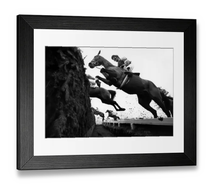 Framed Print : Grand National, April 1987 Horses jumping the Chair at Aintree