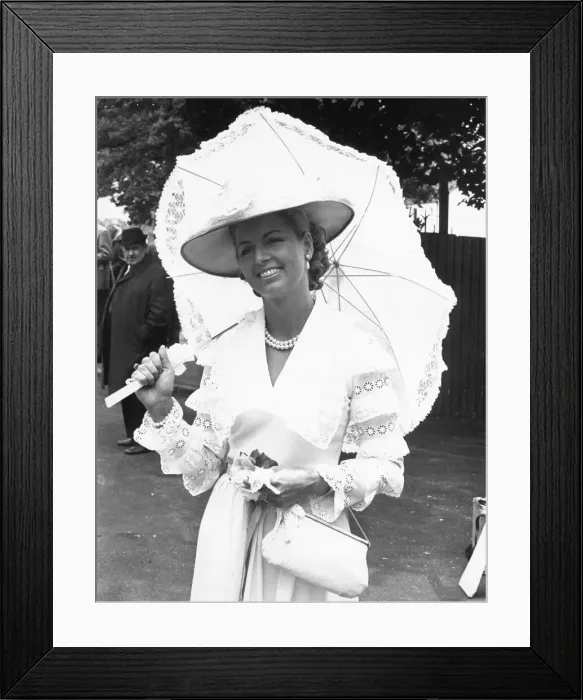 Framed Print : Ladies day at Royal Ascot - Mrs Douglas Ellis, wife of the Aston Villa Chairman Framed Print : Ladies day at Royal Ascot - Mrs Douglas Ellis, wife of the Aston Villa Chairman