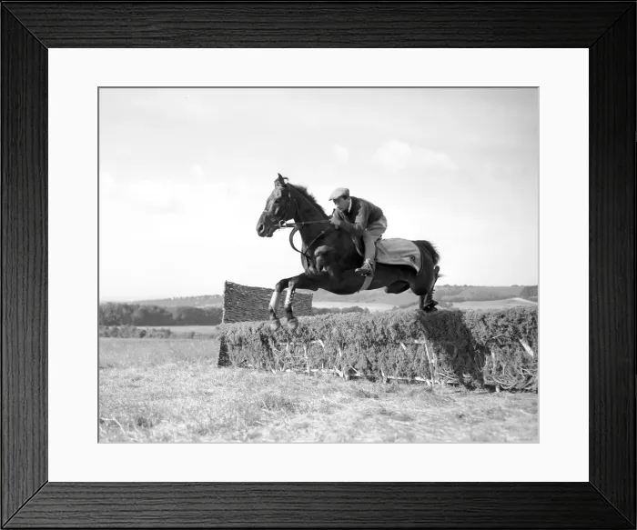 Framed Print : Jockey Fred Winter working out on the Downs. 15th July 1954 Framed Print : Jockey Fred Winter working out on the Downs. 15th July 1954