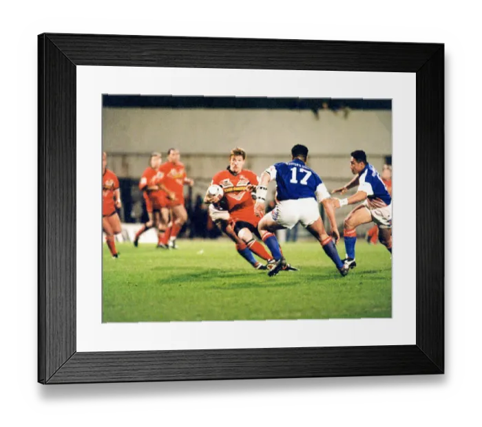 Framed Print : Wales v Western Samoa Rugby League International match at Ninian Park, Cardiff