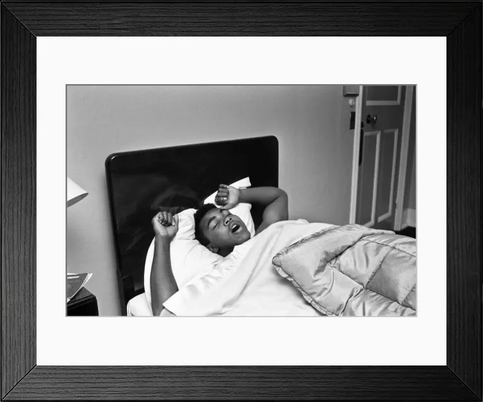 Framed Print : Cassius Clay aka (Muhammad Ali) catches up on some sleep in the Piccadilly Hotel Framed Print : Cassius Clay aka (Muhammad Ali) catches up on some sleep in the Piccadilly Hotel