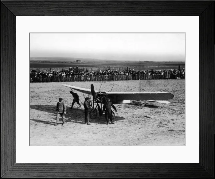 Framed Print : Avaitor Alfred Leblanc beside the Bleriot XI monoplane belonging to French aviator Louis