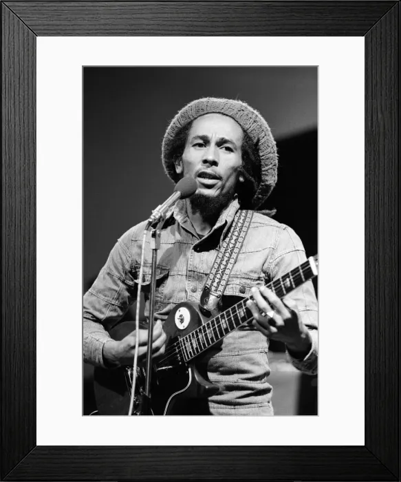 Framed Print : Jamaican singer Bob Marley seen here performing in London Framed Print : Jamaican singer Bob Marley seen here performing in London