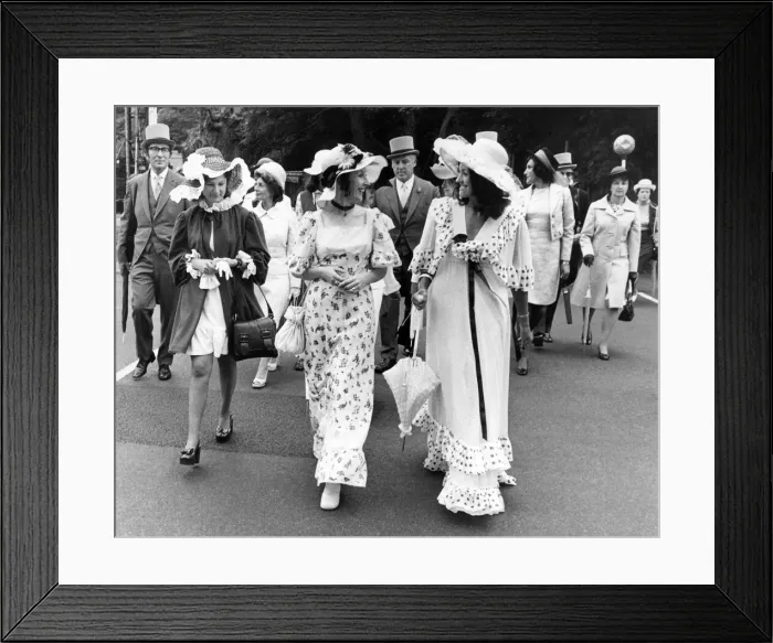 Framed Print : Ladies day at Royal Ascot. Left to right Margaret Ruprecht Framed Print : Ladies day at Royal Ascot. Left to right Margaret Ruprecht