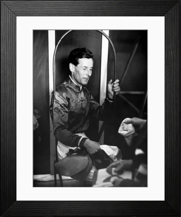 Framed Print : Peter Townsend weighs in, he rode in the same race as Aly Khan at le touquet in france Framed Print : Peter Townsend weighs in, he rode in the same race as Aly Khan at le touquet in france