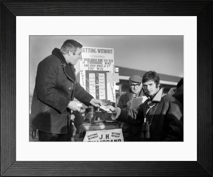 Framed Print : Manchester United football player Willie Morgan at Haydock races