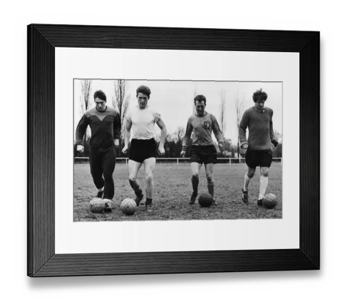 Framed Print : Four members of the Alvechurch forward line in training including Colin Moore Framed Print : Four members of the Alvechurch forward line in training including Colin Moore