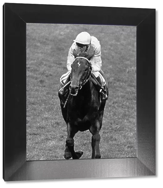 American jockey Steve Cauthen in action to win the Epsom Derby on Slip Anchor