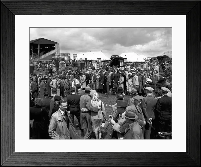 Framed Print : Prince Monolulu among the crowds at Epsom on Derby Day, June 1949