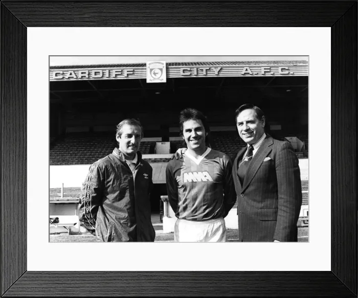 Framed Print : Cardiff Citys new signing, former England captain Gerry Francis pictured with Framed Print : Cardiff Citys new signing, former England captain Gerry Francis pictured with