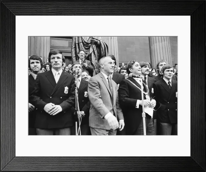 Framed Print : Liverpool manager Bill Shankly pictured on his side Framed Print : Liverpool manager Bill Shankly pictured on his side