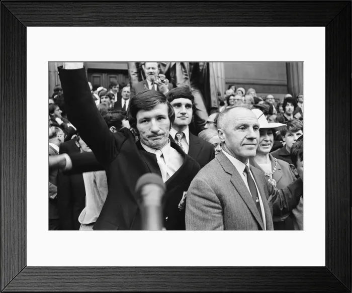 Framed Print : Liverpool manager Bill Shankly pictured on his side Framed Print : Liverpool manager Bill Shankly pictured on his side