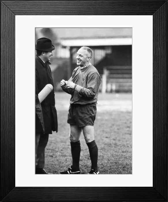 Framed Print : Liverpool training session at Hendon FC football ground. Manager Bill Shankly