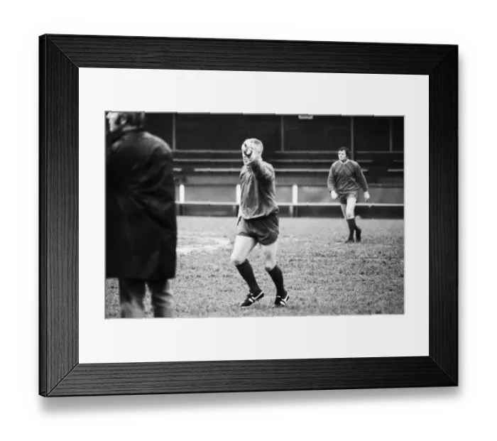 Framed Print : Liverpool training session at Hendon FC football ground. Manager Bill Shankly