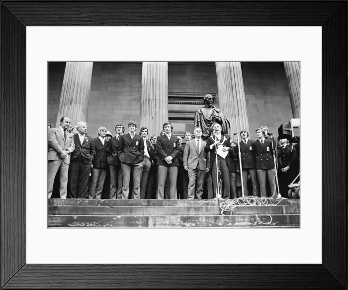 Framed Print : Liverpool manager Bill Shankly pictured on his side