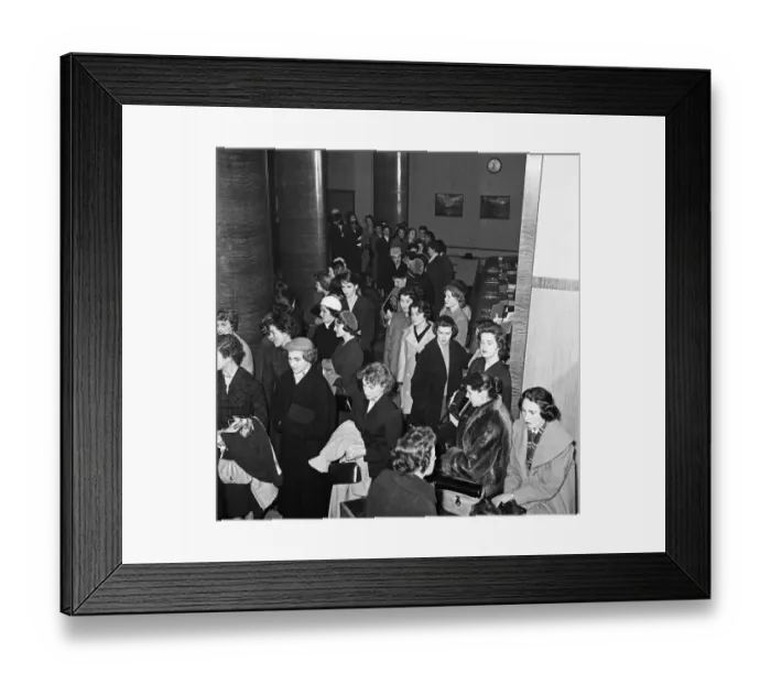 Framed Print : British women apply to be air hostesses with TWA. 21st February 1957 Framed Print : British women apply to be air hostesses with TWA. 21st February 1957