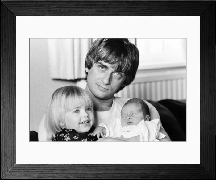 Framed Print : Mike Oldfield, musician and composer, pictured at home with family Framed Print : Mike Oldfield, musician and composer, pictured at home with family