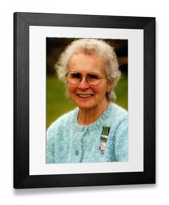 Framed Print : World War Two - Second World War - Linda Shrigley, born in Dipton, County Durham