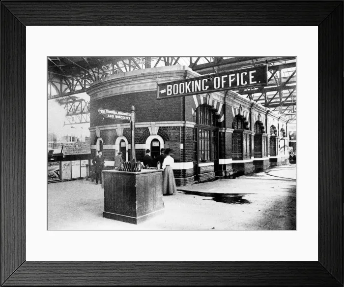 Framed Print : Passengers waiting for the booking office on Platform One at Snow Hill Station in Framed Print : Passengers waiting for the booking office on Platform One at Snow Hill Station in