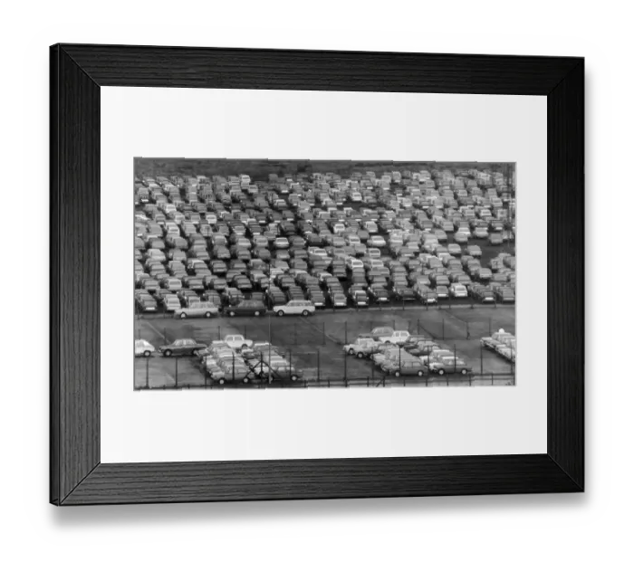 Framed Print : The tragedy of Linwood. Line upon line of cars are waiting for someone to buy them Framed Print : The tragedy of Linwood. Line upon line of cars are waiting for someone to buy them