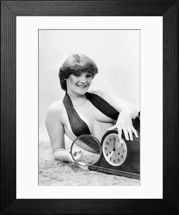 Framed Print : Model reminding people to put their clocks back by one hour at the end of British Summer
