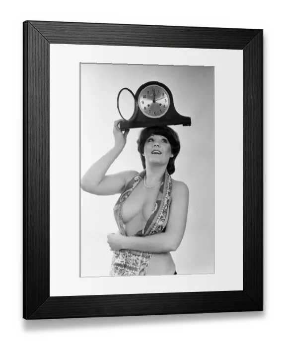 Framed Print : Model reminding people to put their clocks back by one hour at the end of British Summer