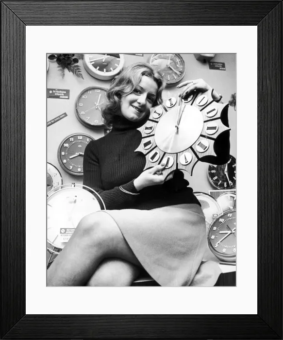Framed Print : Model reminding people to put back their clocks by one hour at the end of British Summer