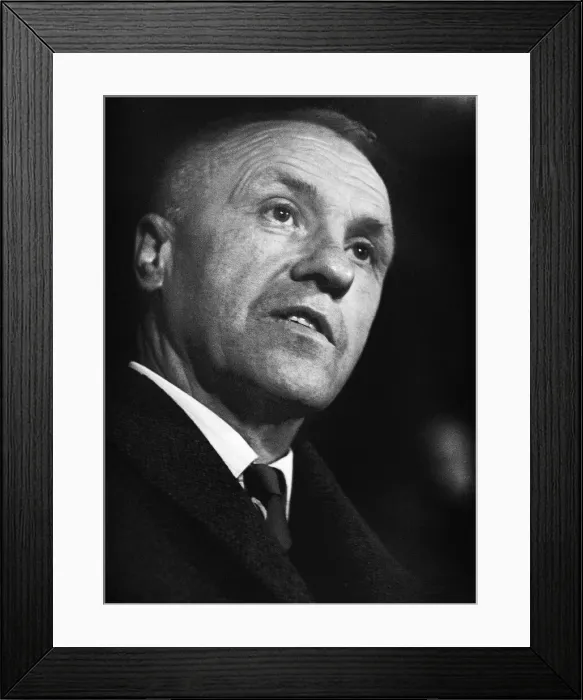 Framed Print : Liverpool Manager Bill Shankly watching a reserve game at Anfield between Liverpool Framed Print : Liverpool Manager Bill Shankly watching a reserve game at Anfield between Liverpool