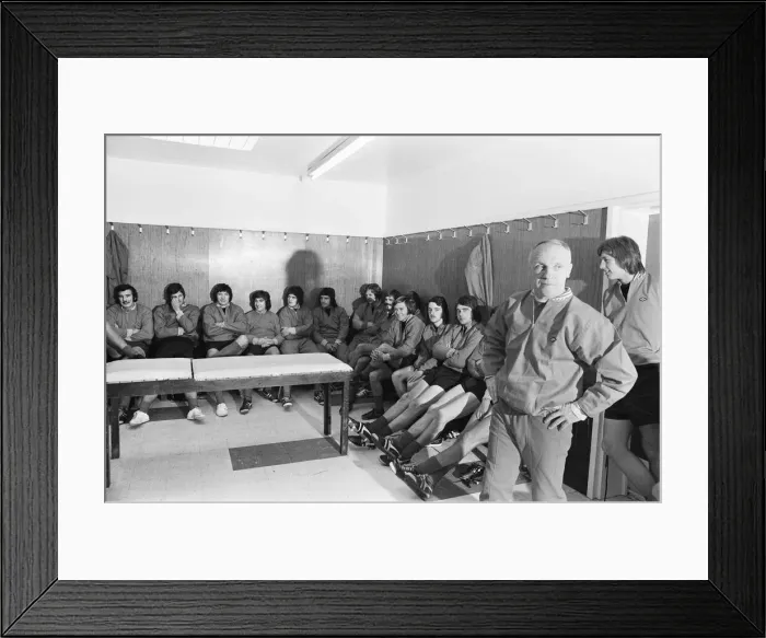 Framed Print : Liverpool manager Bill Shankly takes charge of a training session as the team are