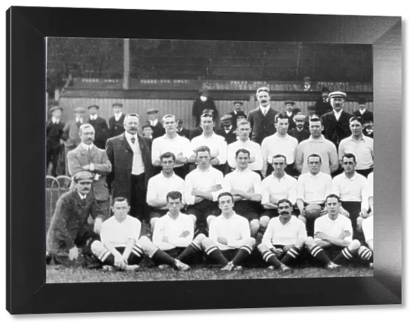 Tottenham Hotspur team pose for a group photograph at the start of the 1908 - 1909 season