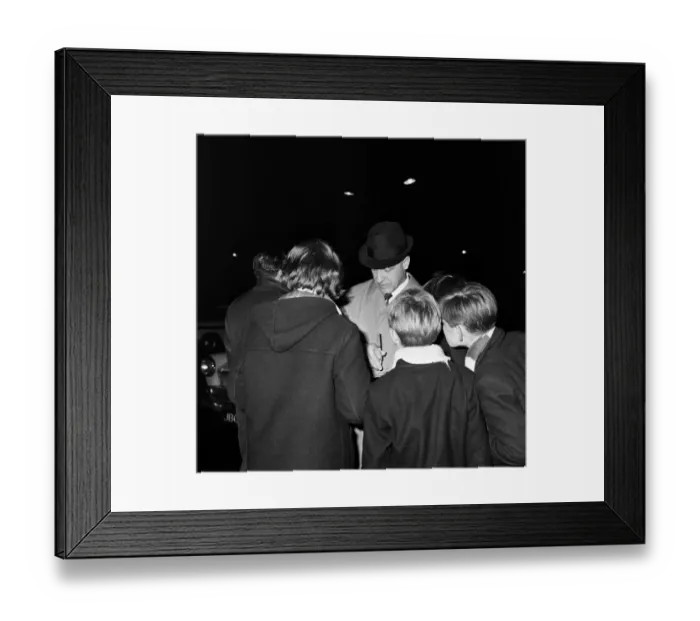 Framed Print : Liverpool manager Bill Shankly signs autographs for young fans as the team arrives home Framed Print : Liverpool manager Bill Shankly signs autographs for young fans as the team arrives home