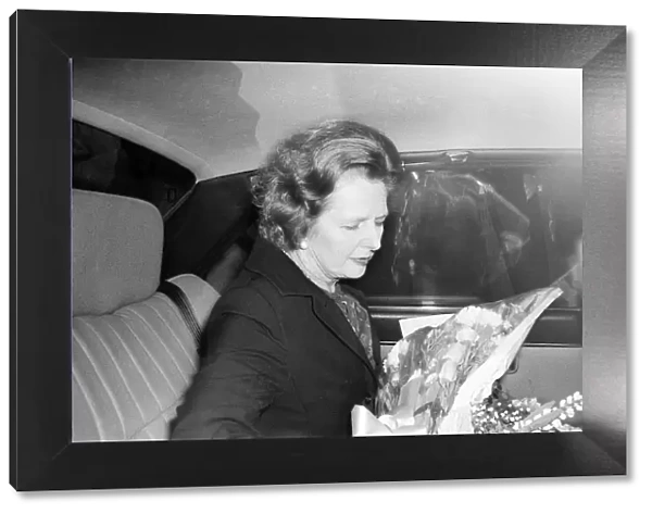 Margaret Thatcher Prime Minister, pictured leaving lunch at the Imperial Hotel, London