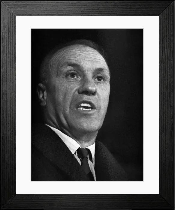 Framed Print : Liverpool Manager Bill Shankly watching a reserve game at Anfield between Liverpool Framed Print : Liverpool Manager Bill Shankly watching a reserve game at Anfield between Liverpool