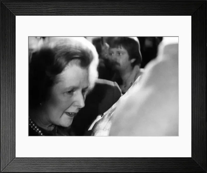 Framed Print : Margaret Thatcher Prime Minister, pictured leaving lunch at the Imperial Hotel, London Framed Print : Margaret Thatcher Prime Minister, pictured leaving lunch at the Imperial Hotel, London