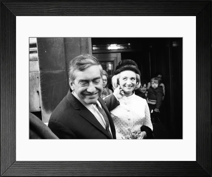 Framed Print : At 11. 45am at Marylebone Register Office, comedian Tony Hancock married publicist Freddie Framed Print : At 11. 45am at Marylebone Register Office, comedian Tony Hancock married publicist Freddie