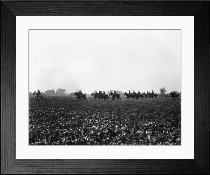 Framed Print : Belgian cavalry seen here in operation close to Hofstade 28th September 1914 Framed Print : Belgian cavalry seen here in operation close to Hofstade 28th September 1914